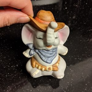 Ceramic cowboy elephant